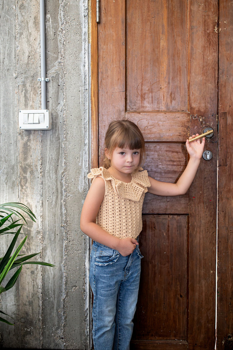 ☆2024AW☆Kalinka Kids カリンカキッズ Daisy Sweater Chestnut
