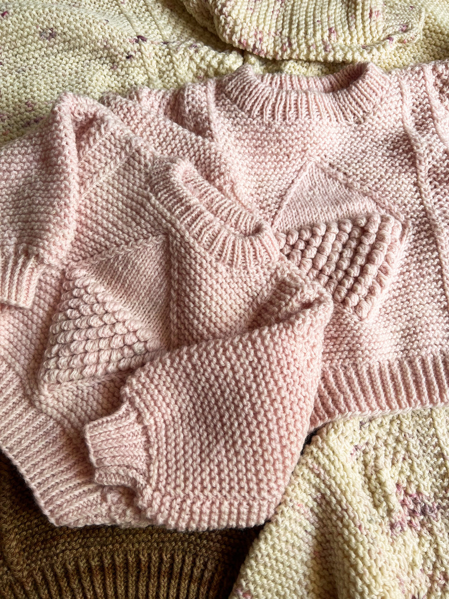 FLUFFWEAR / Diamond Aran sweater / PEARL – Melty Colors