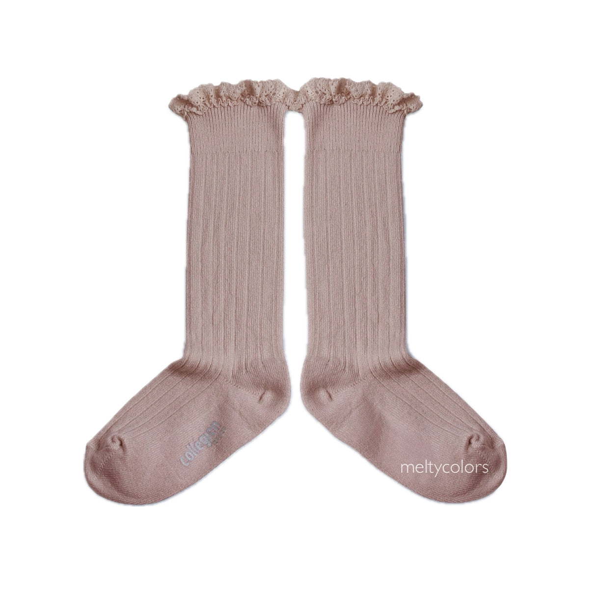 Collégien (コレジアン) / Joséphine - Lace-Trim Ribbed Knee-high