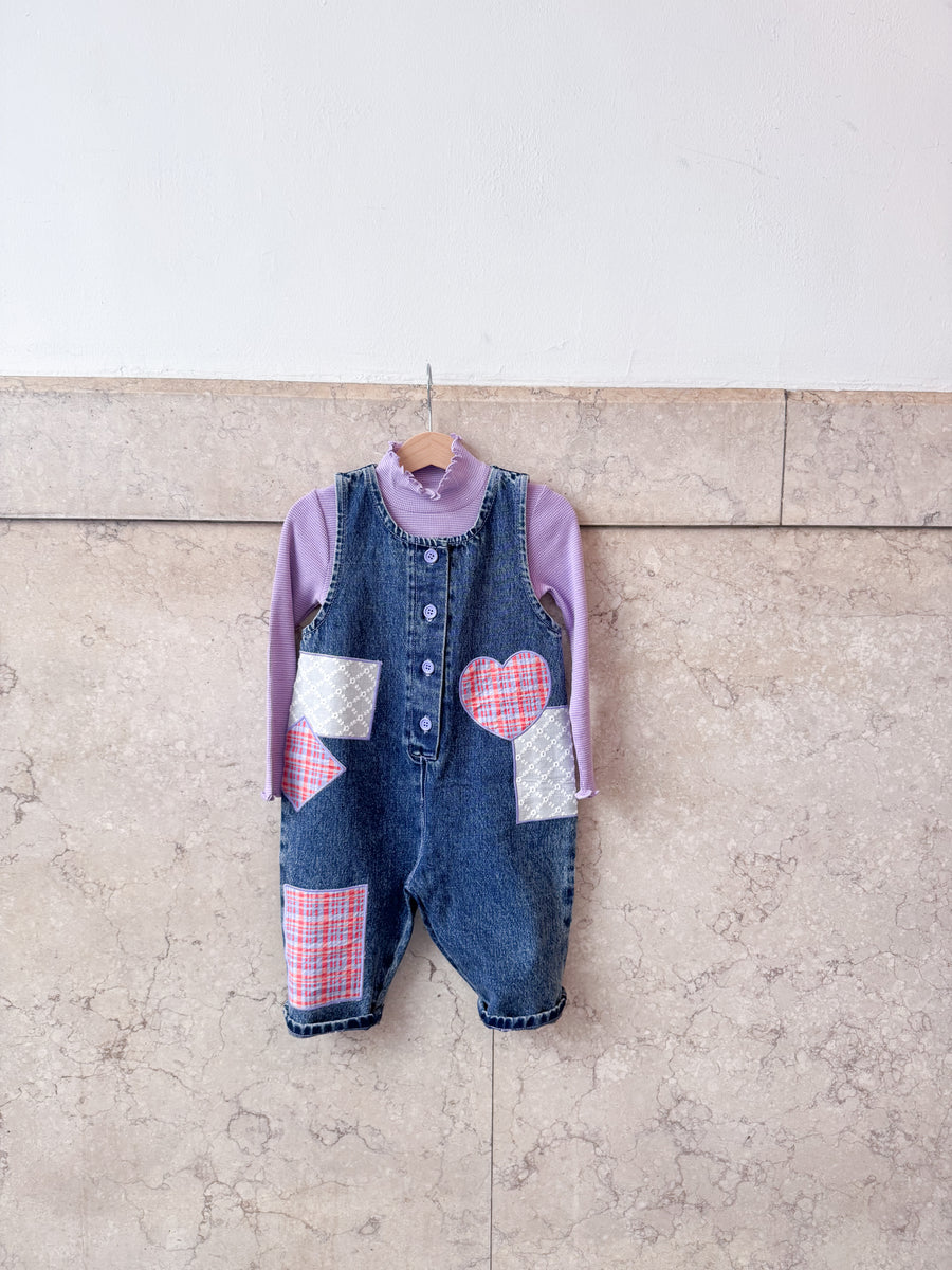 【新品未使用】JUNI juniorー デニム パッチワーク　オーバーオール JUNI】Charlie Overalls - Patchwork – Melty Colors