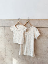 画像をギャラリービューアに読み込む, pima ruched tee . linen trellis