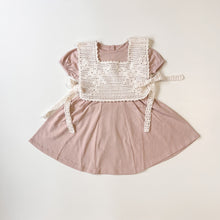 画像をギャラリービューアに読み込む, vintage puff dress. rose quartz pointelle