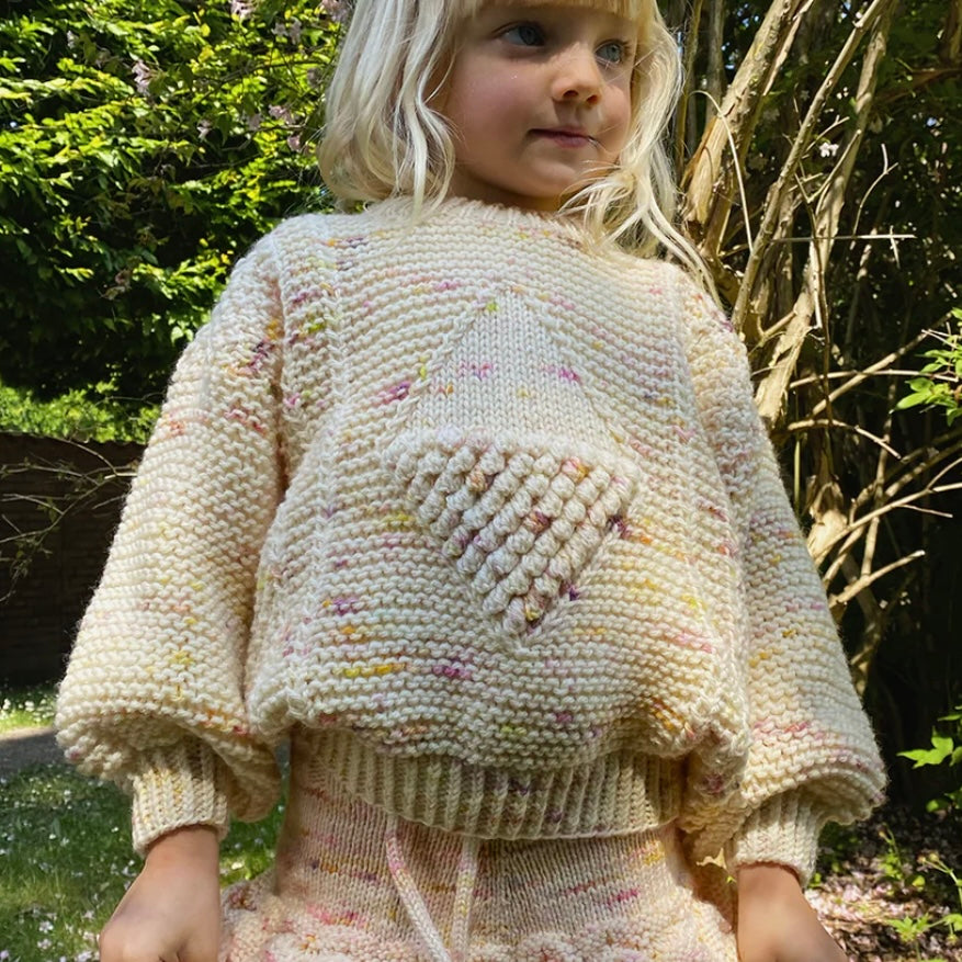 Diamond Aran sweater / RAINBOW CONFETTI