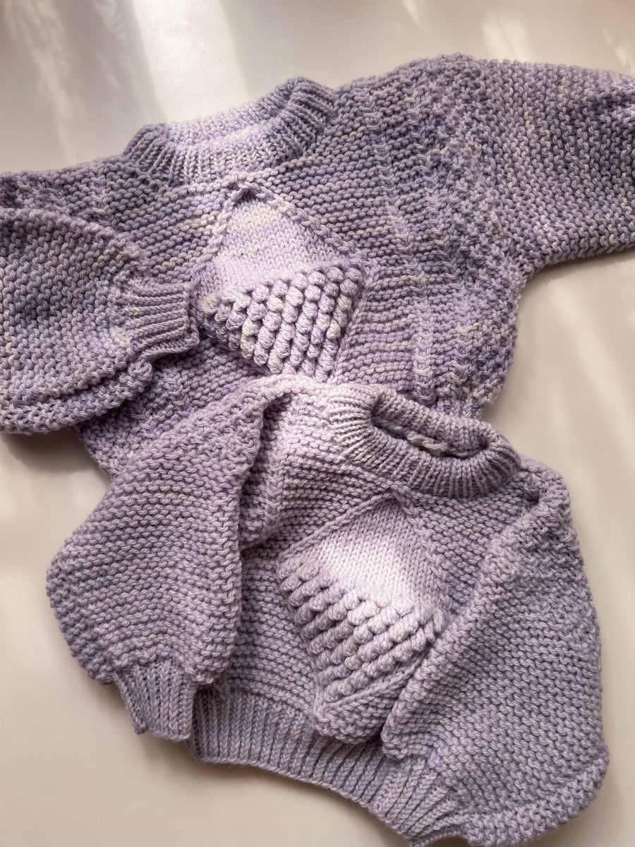 FLUFFWEAR / Diamond Aran sweater / PURE OPAL LILAC – Melty Colors