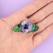 画像をギャラリービューアに読み込む, Pansies Hair Clip
