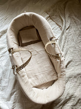 画像をギャラリービューアに読み込む, 【ラスト1点】MOSES BASKET( LEATHER STRAPS) & BEIGE LINEN SET