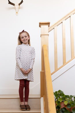 pima frill-neck dress . cameo