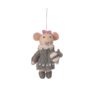 Christmas Ornament mouse - dark grey