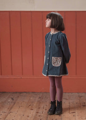 Jules Dress Velvet in Juniper