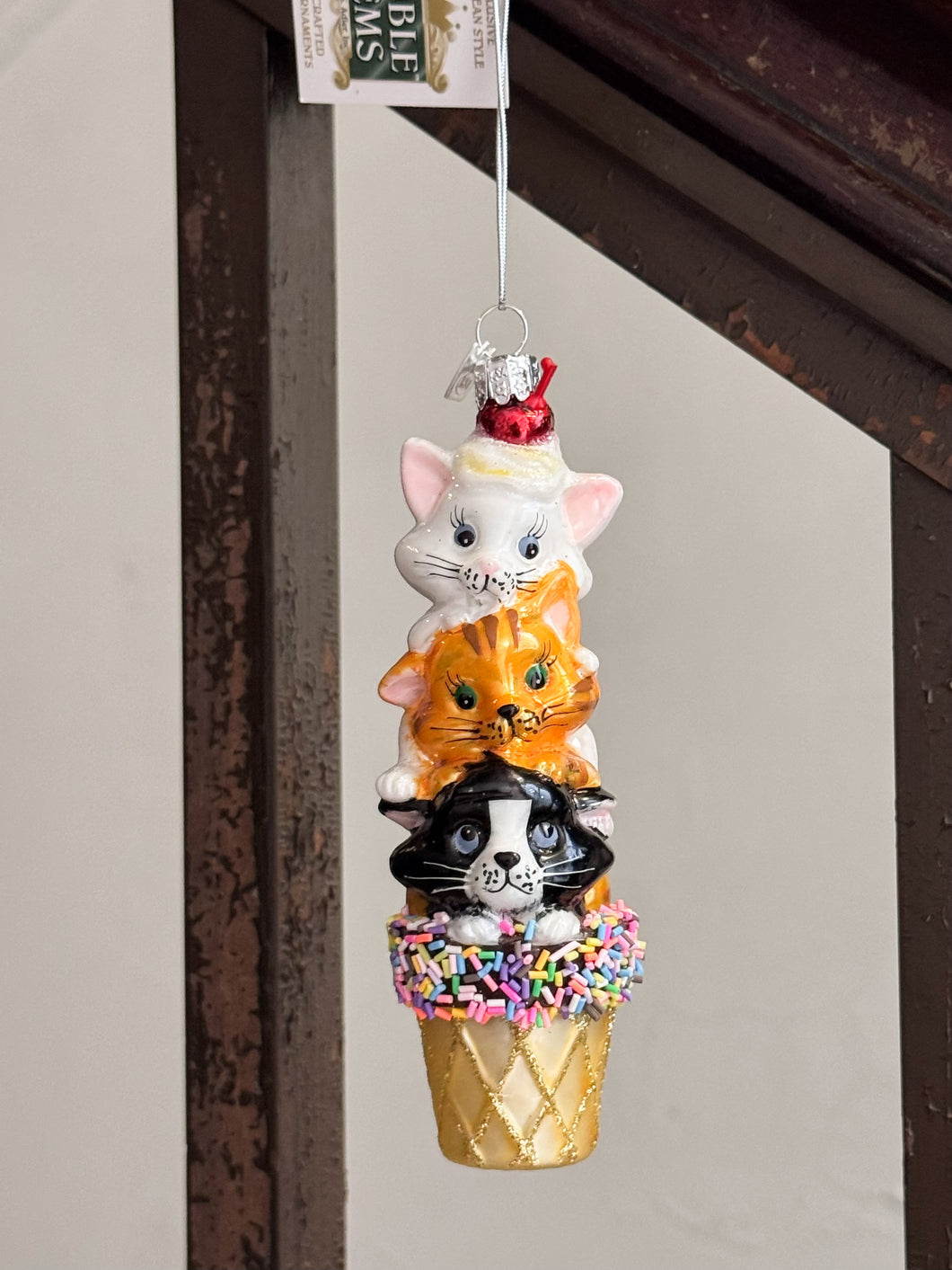 Ice Cream Cone Cats Ornament