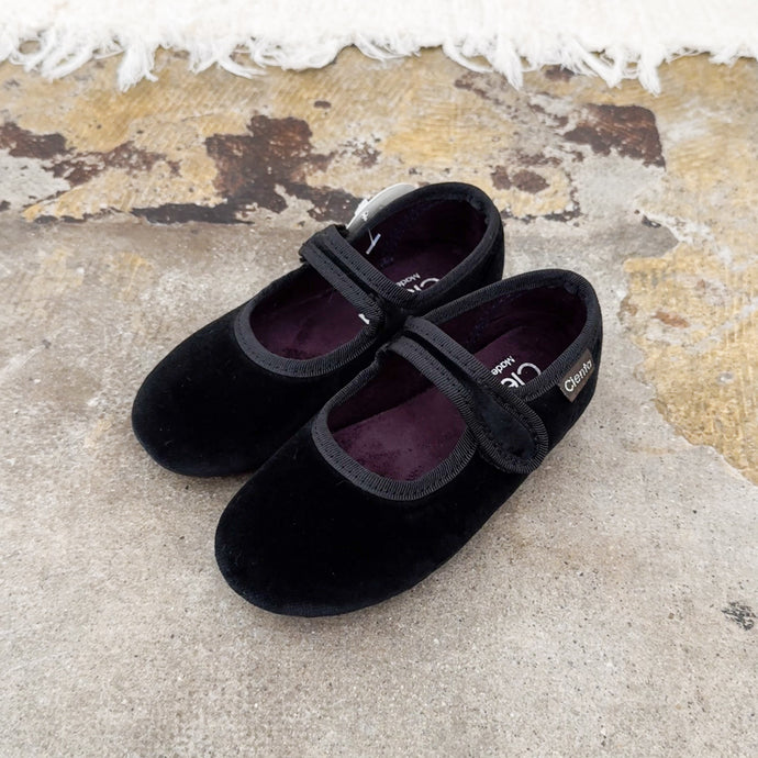 Cienta  | Velour single strap shoes (size 23〜31) | NEGRO