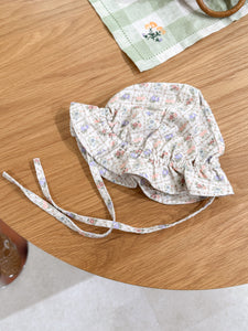 floral pattern code hat / ivory