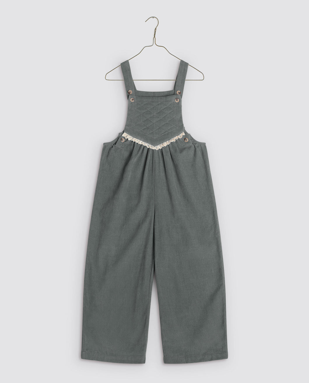 Veronica Dungarees - Teal Blue Velvet