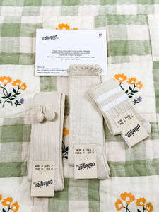 Diane - Ribbed Knee-high Socks with pompoms - Doux Agneaux