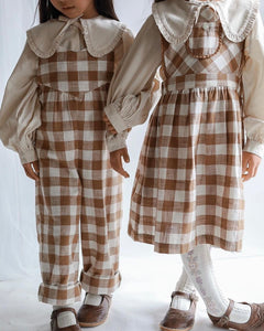 Veronica Dungarees - Cinnamon Gingham