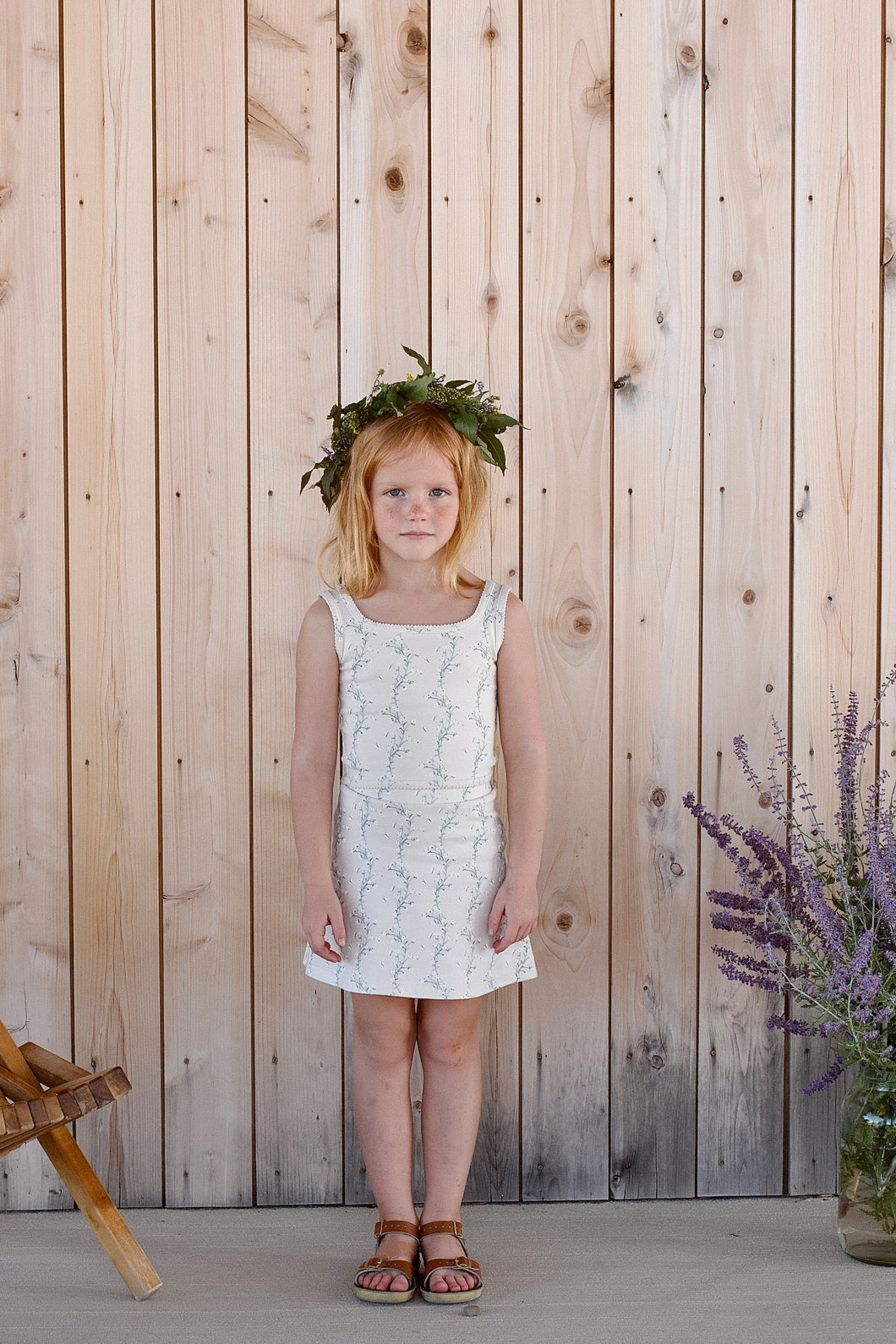 【ラスト1点】pima crop tank . linen trellis