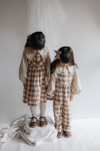 Veronica Dungarees - Cinnamon Gingham