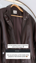 画像をギャラリービューアに読み込む, Tate Bomber Jacket - Espresso (Women)