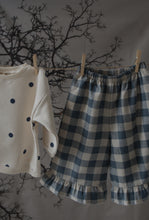 画像をギャラリービューアに読み込む, 【ラスト1点】Fog Blue Gingham Frill Culottes
