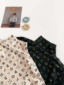 【ラスト1点】pima snap turtleneck . black forest folk quilt