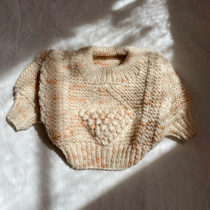 Diamond Aran sweater / CARAMEL CONFETTI