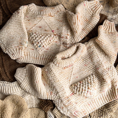Diamond Aran sweater / TOFFE CONFETTI