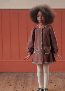 Jules Dress Velvet in Nutmeg