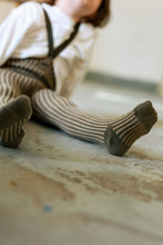 画像をギャラリービューアに読み込む, Footed Tights / Seaweed Brown x Peanut Striped