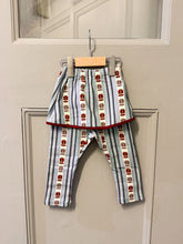 画像をギャラリービューアに読み込む, retro stripe skirted leggings / sax