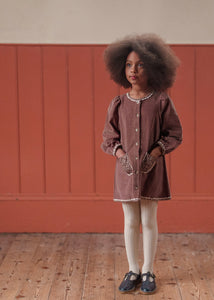 Jules Dress Velvet in Nutmeg
