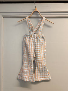 pixel art pattern salopette / khaki