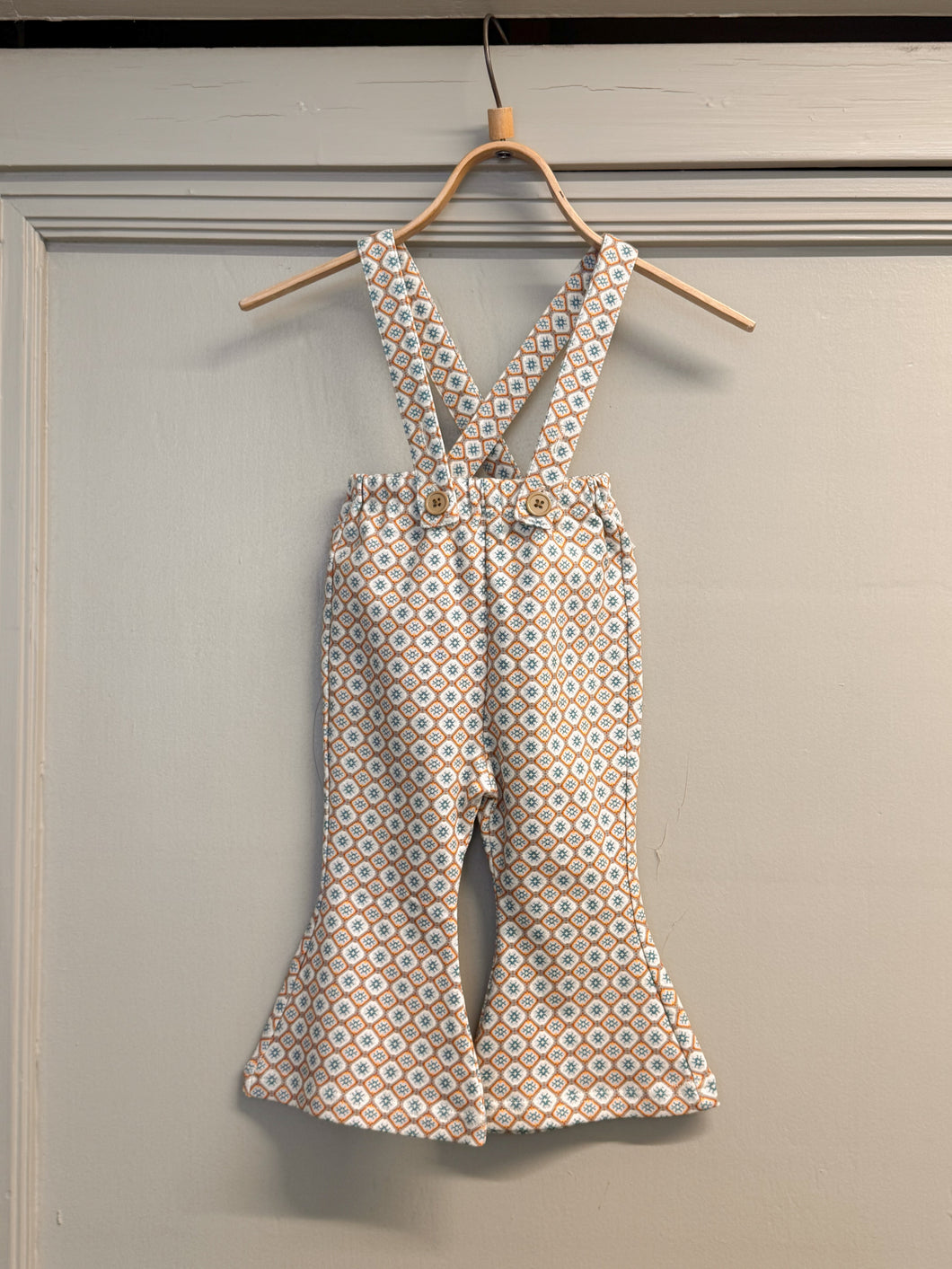 pixel art pattern salopette / khaki