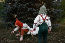 画像をギャラリービューアに読み込む, Footed Tights / DF Green Christmas Patterned