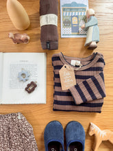 画像をギャラリービューアに読み込む, Organic Pointelle T-shirt Nutmeg Stripe