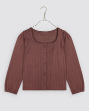 画像をギャラリービューアに読み込む, Button Pointelle T-shirt - Marsala