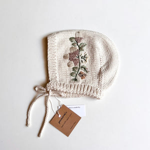 【ラスト1点】〚Melty Colors × Penoora's〛Pelit Embroidery bonnet - Natural