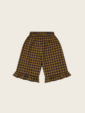 Blueberry Gingham Frill Culottes