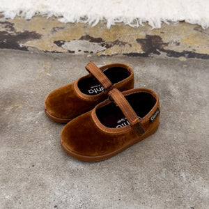 【ラスト1点】Cienta  | Velour single strap shoes (size 20〜22) | BEIGE