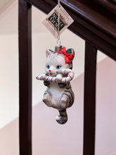 画像をギャラリービューアに読み込む, Cat With Candy Cane Ornaments / Grey
