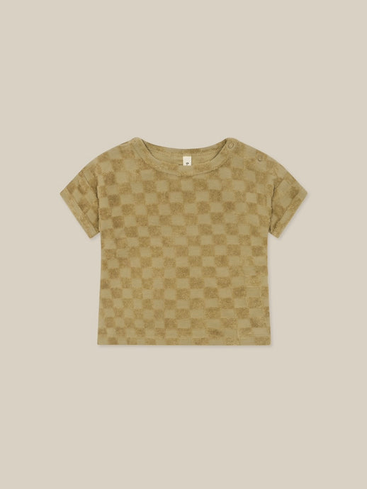 Dusky Checkerboard Terry Boxy T-Shirt