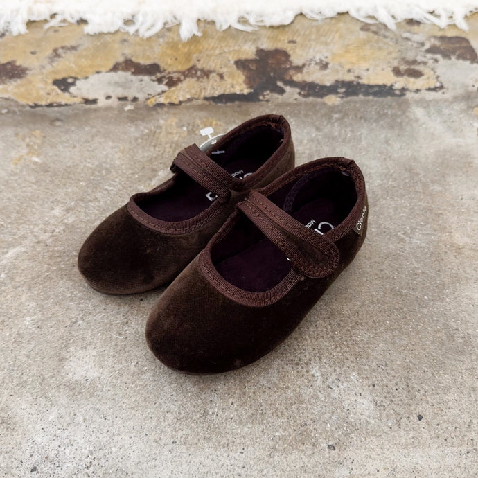 Cienta  | Velour single strap shoes (size 23〜31) | MARRON