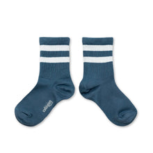 画像をギャラリービューアに読み込む, Nico - Ribbed Varsity Crew Socks - Bleu Cendré