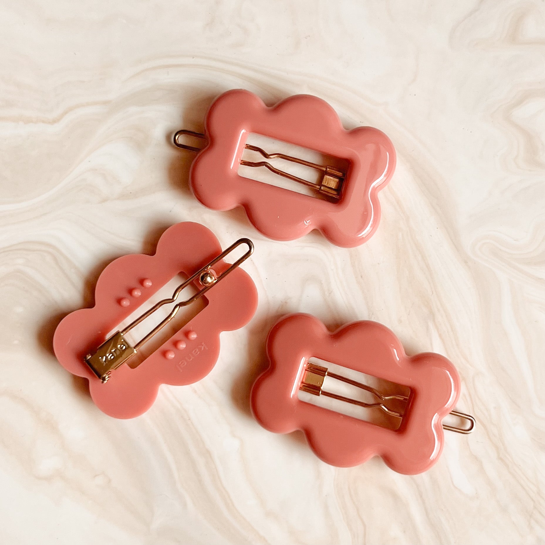 ほんのり涼しく 塗り リバーシブル薔薇バンスクリップ ヘアクリップ