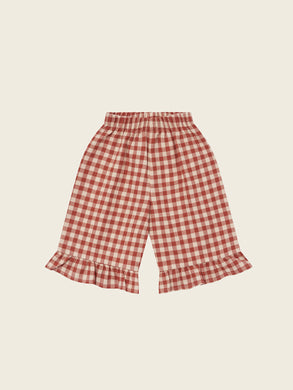 Paprika Gingham Frill Culottes