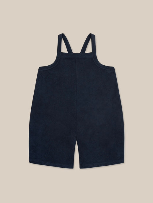 【ラスト1点】Navy Terry Cropped Dungarees