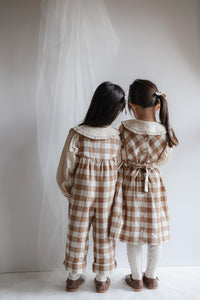 Veronica Dungarees - Cinnamon Gingham