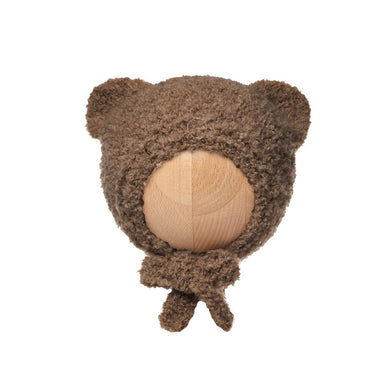 Brown bear with gold yarn