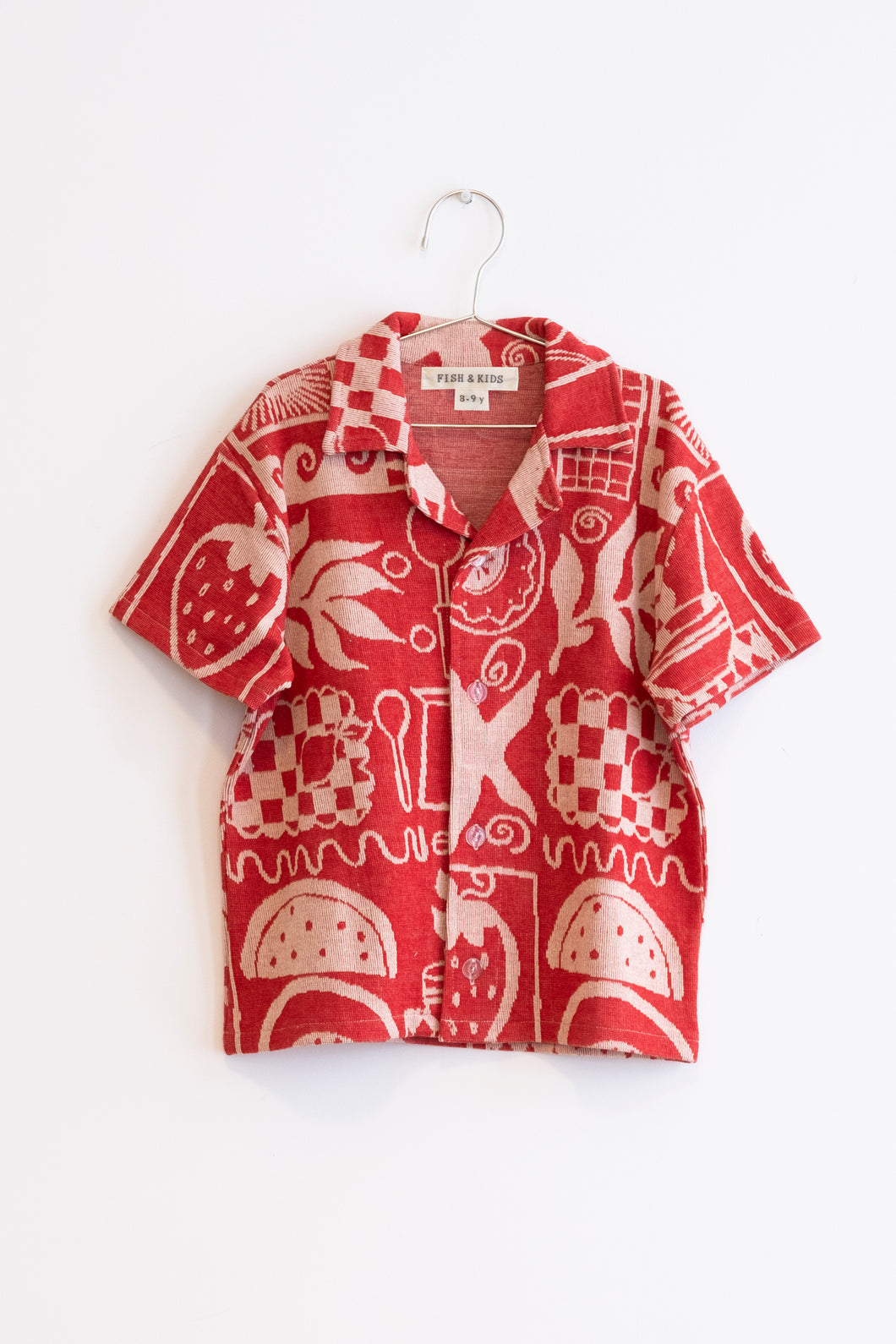 【ラスト1点】TOWEL SHIRT  RED / WHITE