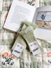 画像をギャラリービューアに読み込む, 〚Children＆Women〛Alizée - Glitter Ribbed Crew Socks with Tulle Trim-Verveine