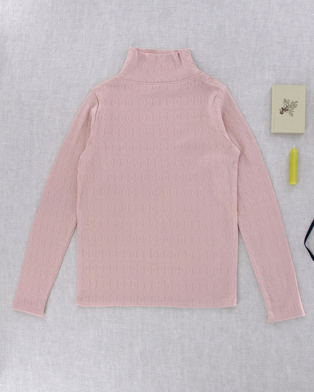 【ラスト1点】pima snap turtleneck . mallow pointelle